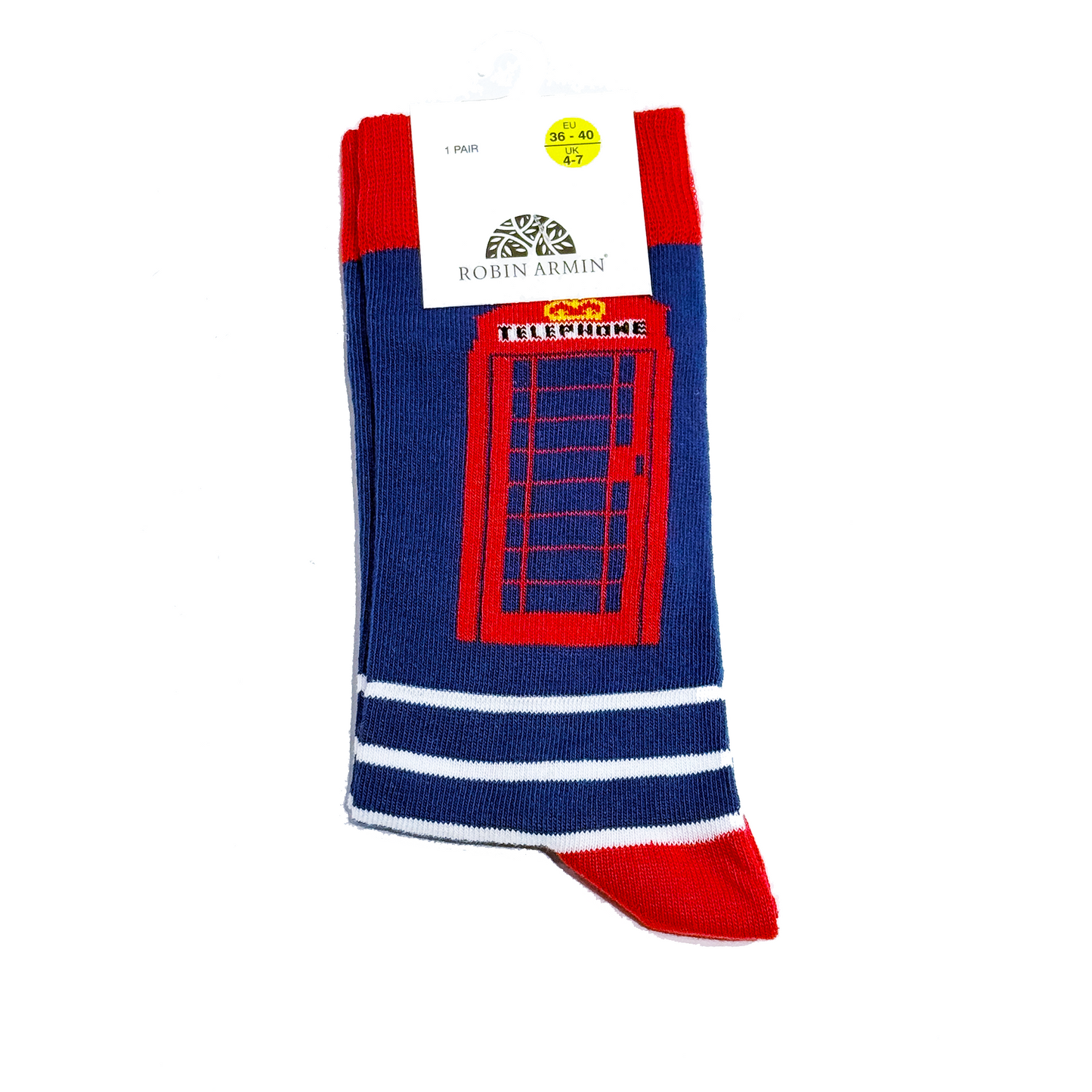 Red Telephone Booth Sock