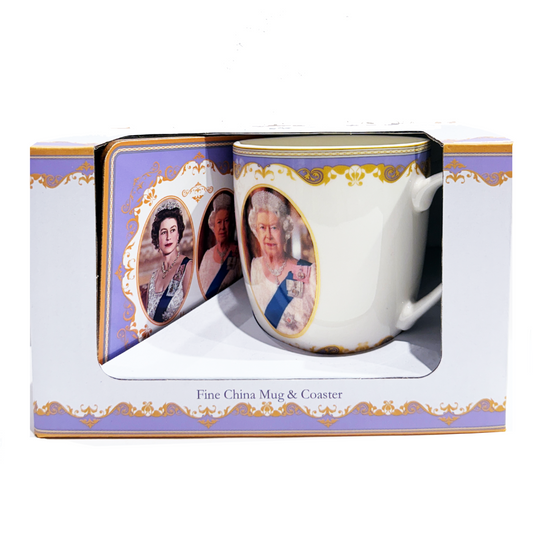 HM Queen Elizabeth II Mug and Coaster set