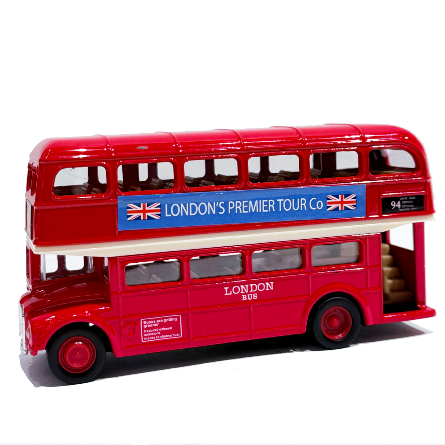 Die Cast London Vintage Bus - Pull back and go action