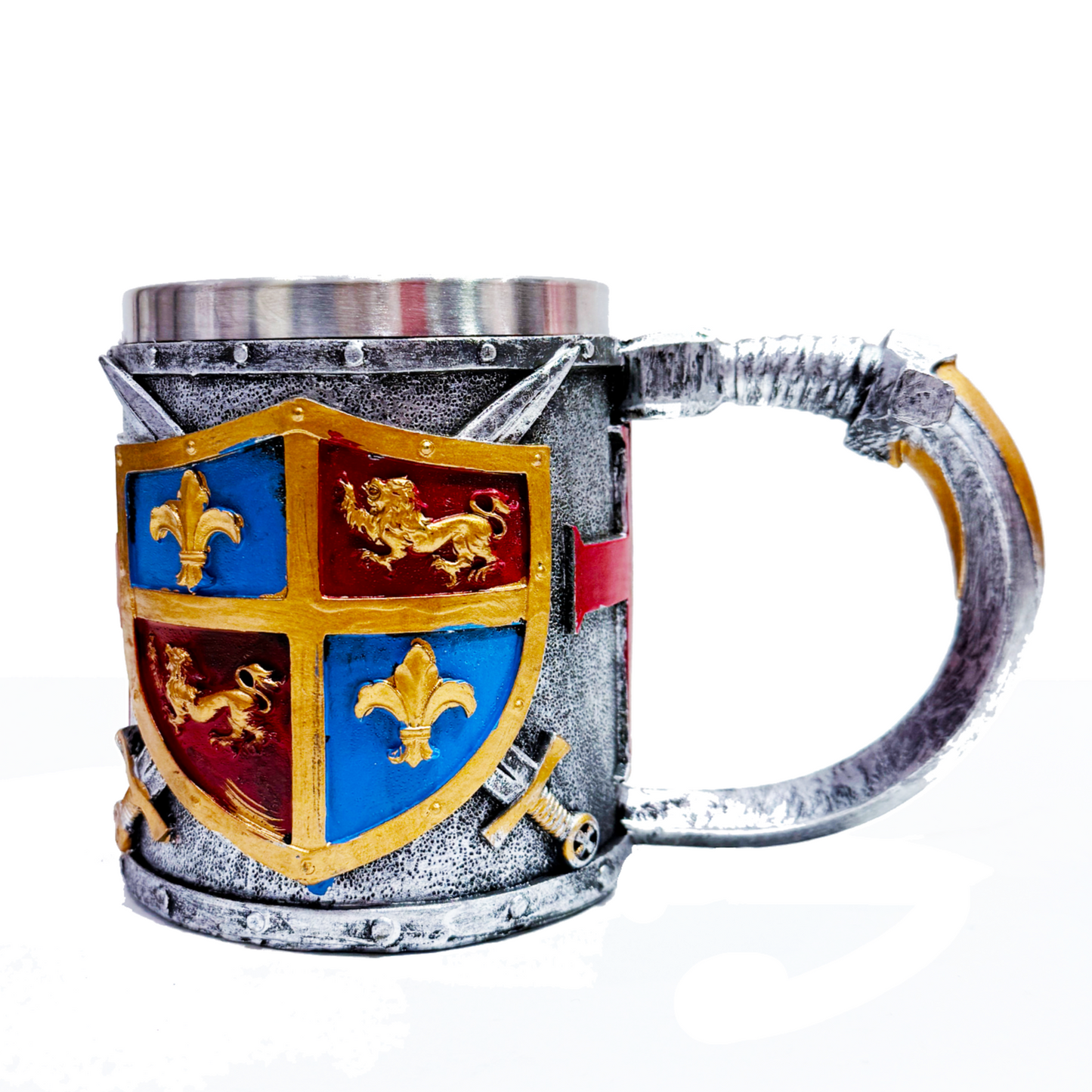 Decorative Coat of Arms Gold & Silver Tankard