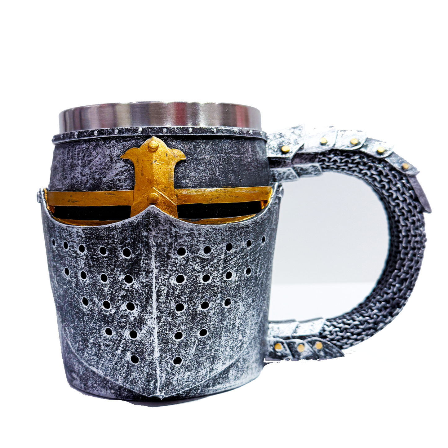 Decorative Medieval Helmet & Chain Mail Tankard