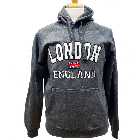 London England Appliqué  Hooded Sweatshirt Unisex