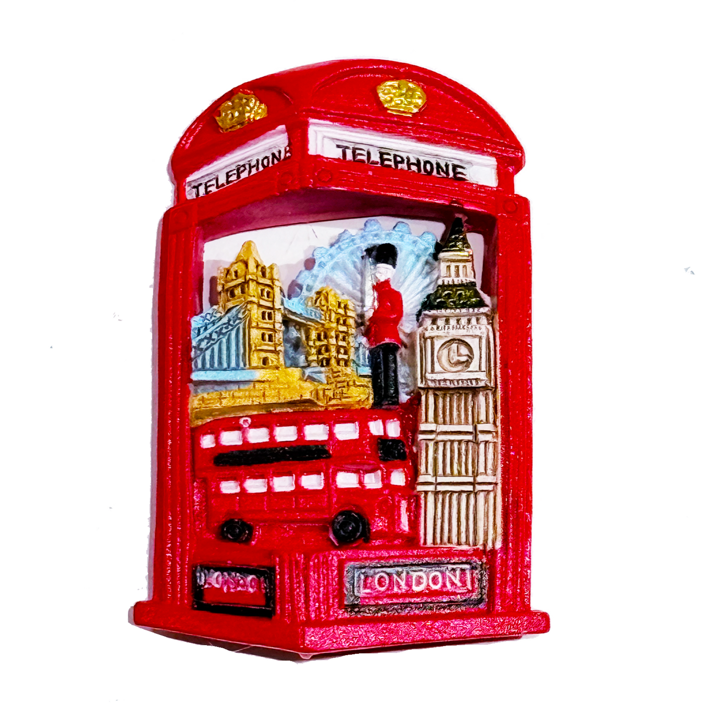 The Red Bus Reminder Ceramic Refrigerator Magnet